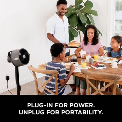 FlexBreeze Pro Mist Fan, Indoor/Outdoor, Cordless, Mist Tank, 20m, Pedestal/Table, 5 Speeds