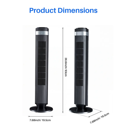 Tower Fan for Bedroom, 28dB Silent, 12H Timer, Smart Auto, 64° Osc., Bladeless, Remote