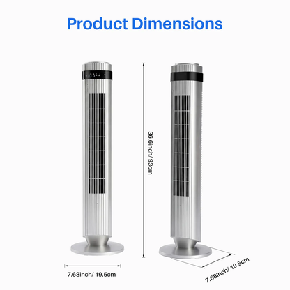 Tower Fan for Bedroom, 28dB Silent, 12H Timer, Smart Auto, 64° Osc., Bladeless, Remote