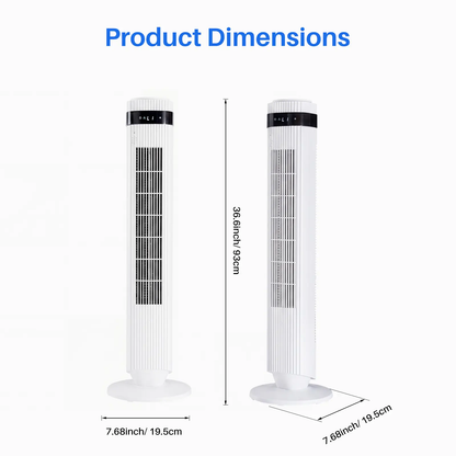 Tower Fan for Bedroom, 28dB Silent, 12H Timer, Smart Auto, 64° Osc., Bladeless, Remote